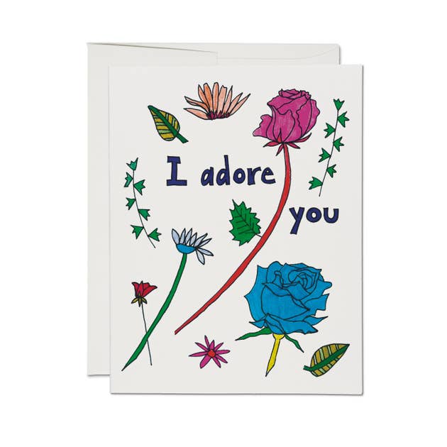 Adored greeting card - Red Cap Cards