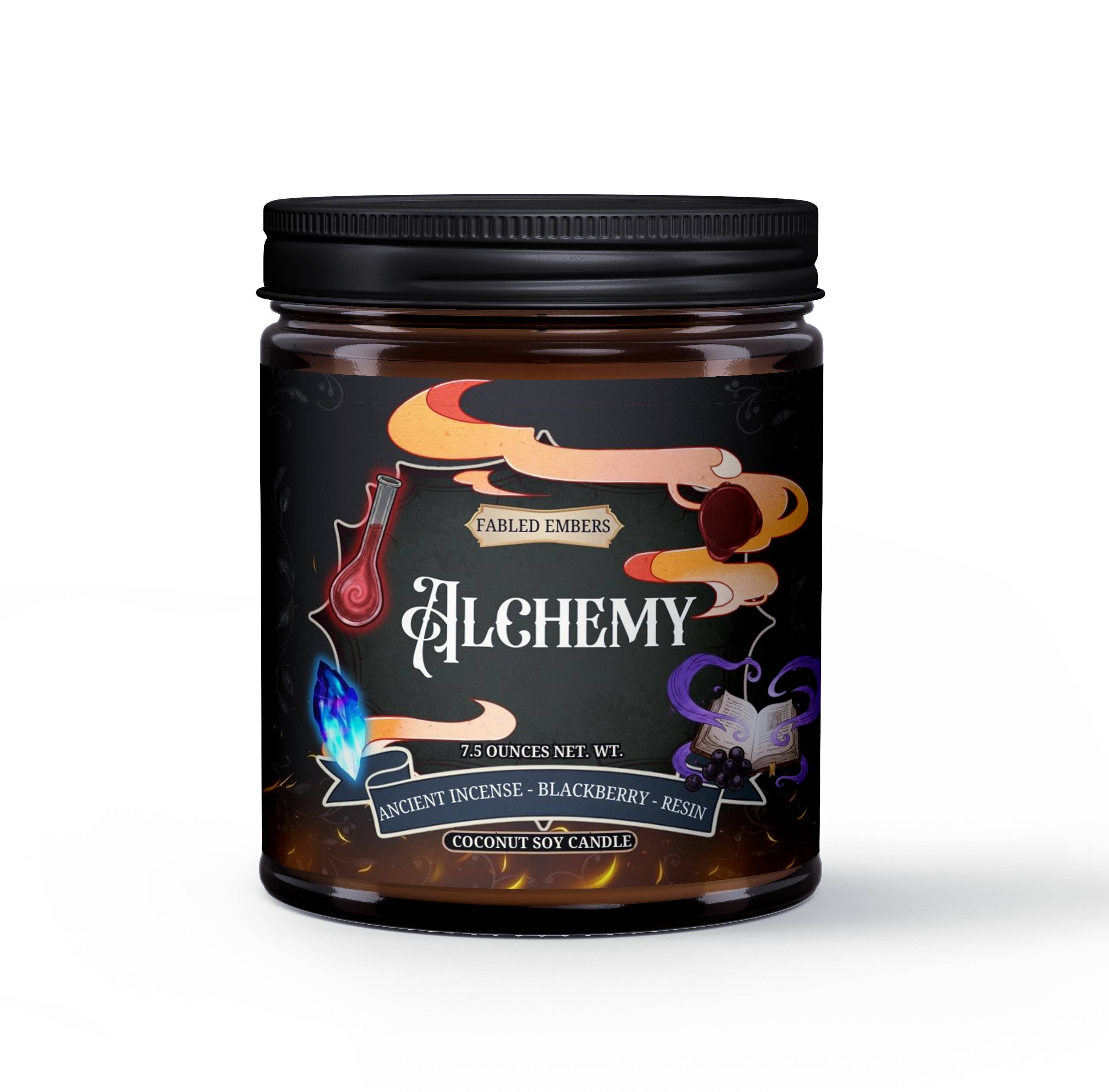 ALCHEMY dark academia 9oz Candle CocoSoy - Fabled Embers