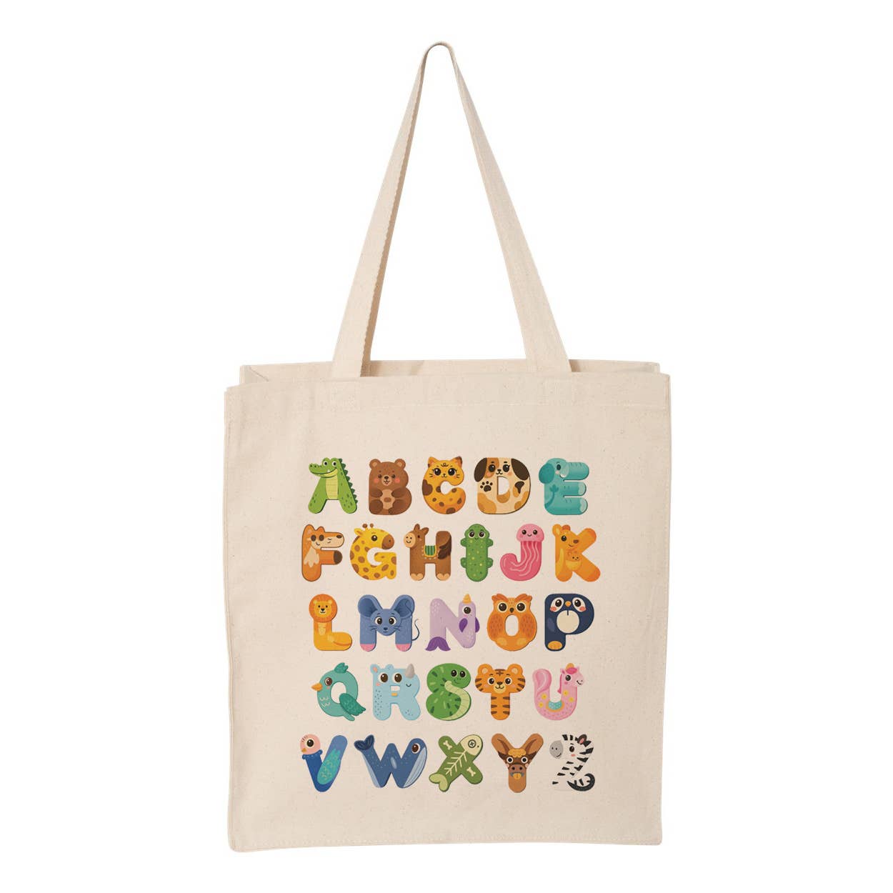 Animal Alphabet Tote Bag - Lucky Luna Apparel