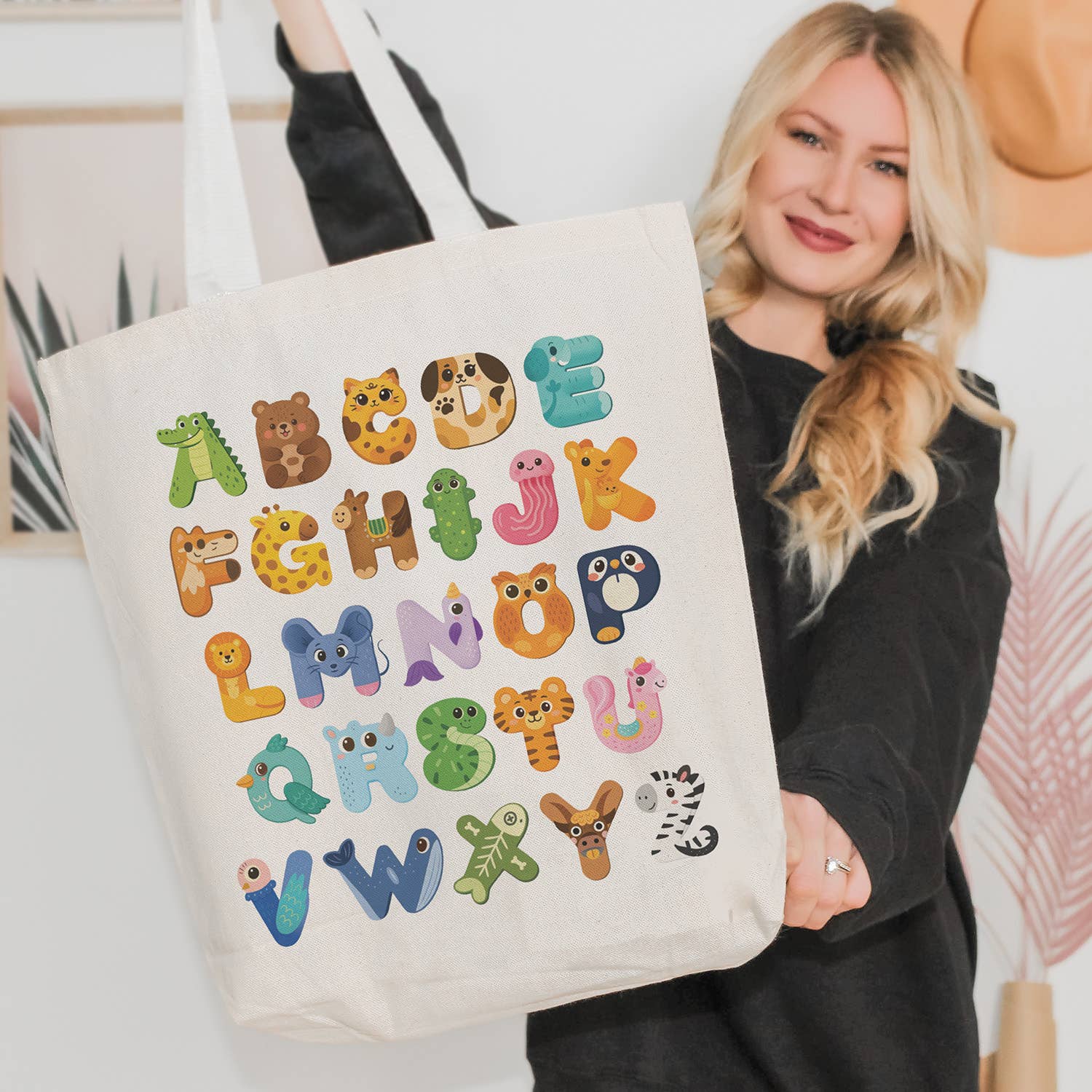 Animal Alphabet Tote Bag - Lucky Luna Apparel