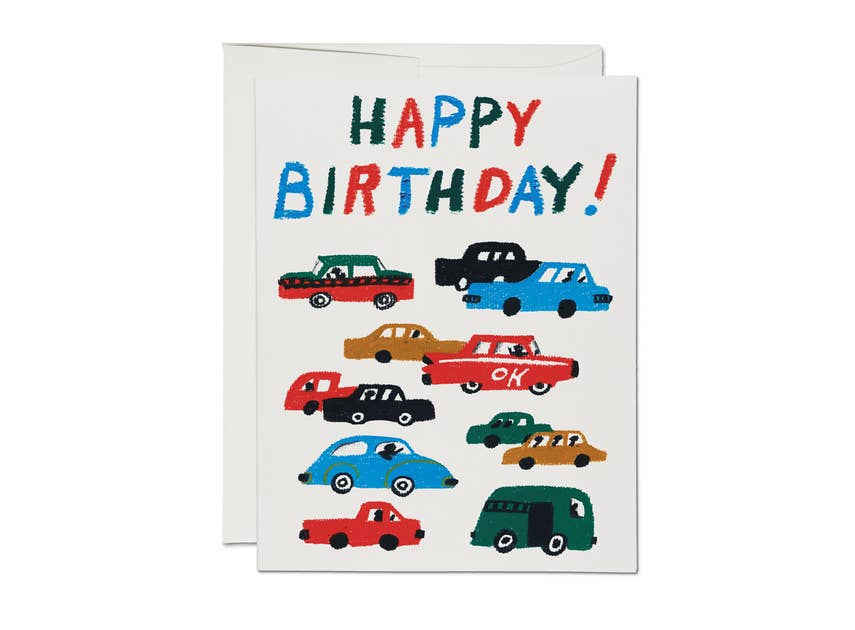 Birthday Traffic birthday greeting card - Red Cap Cards