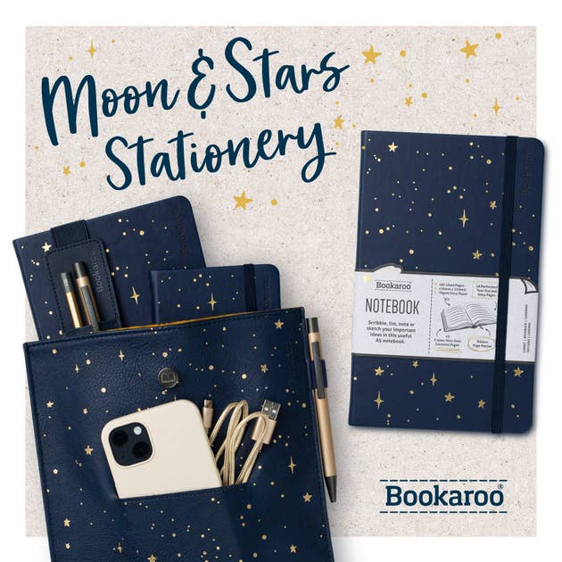 Bookaroo Moon & Stars Stationery - if USA