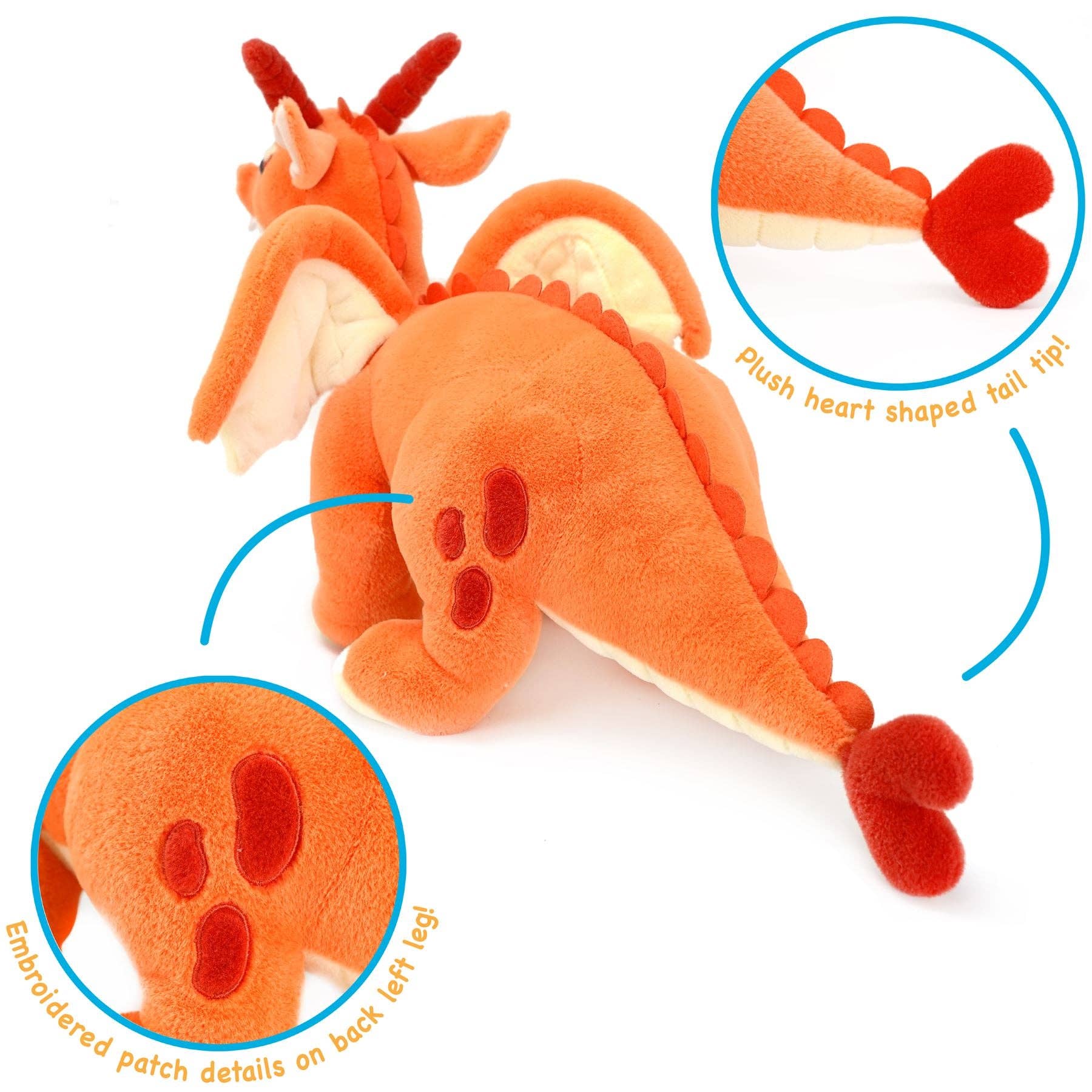 Delilah The Dragon | 22 Inch Stuffed Animal Plush | By Tiger - The Petting Zoo