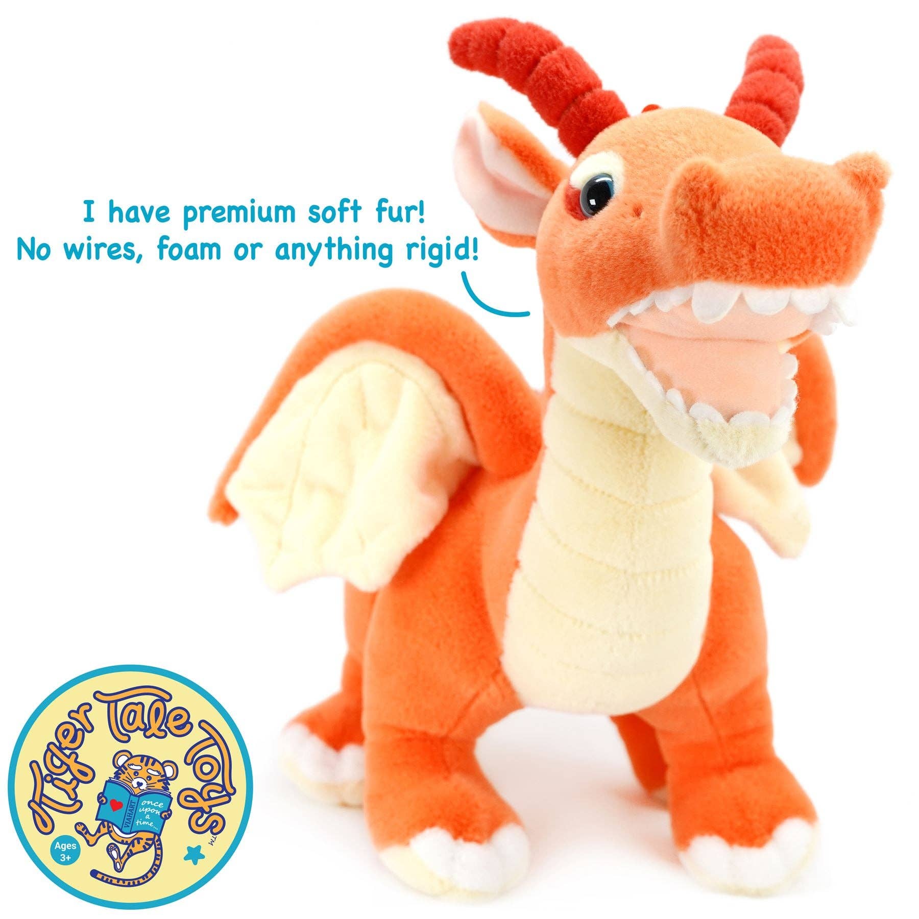 Delilah The Dragon | 22 Inch Stuffed Animal Plush | By Tiger - The Petting Zoo