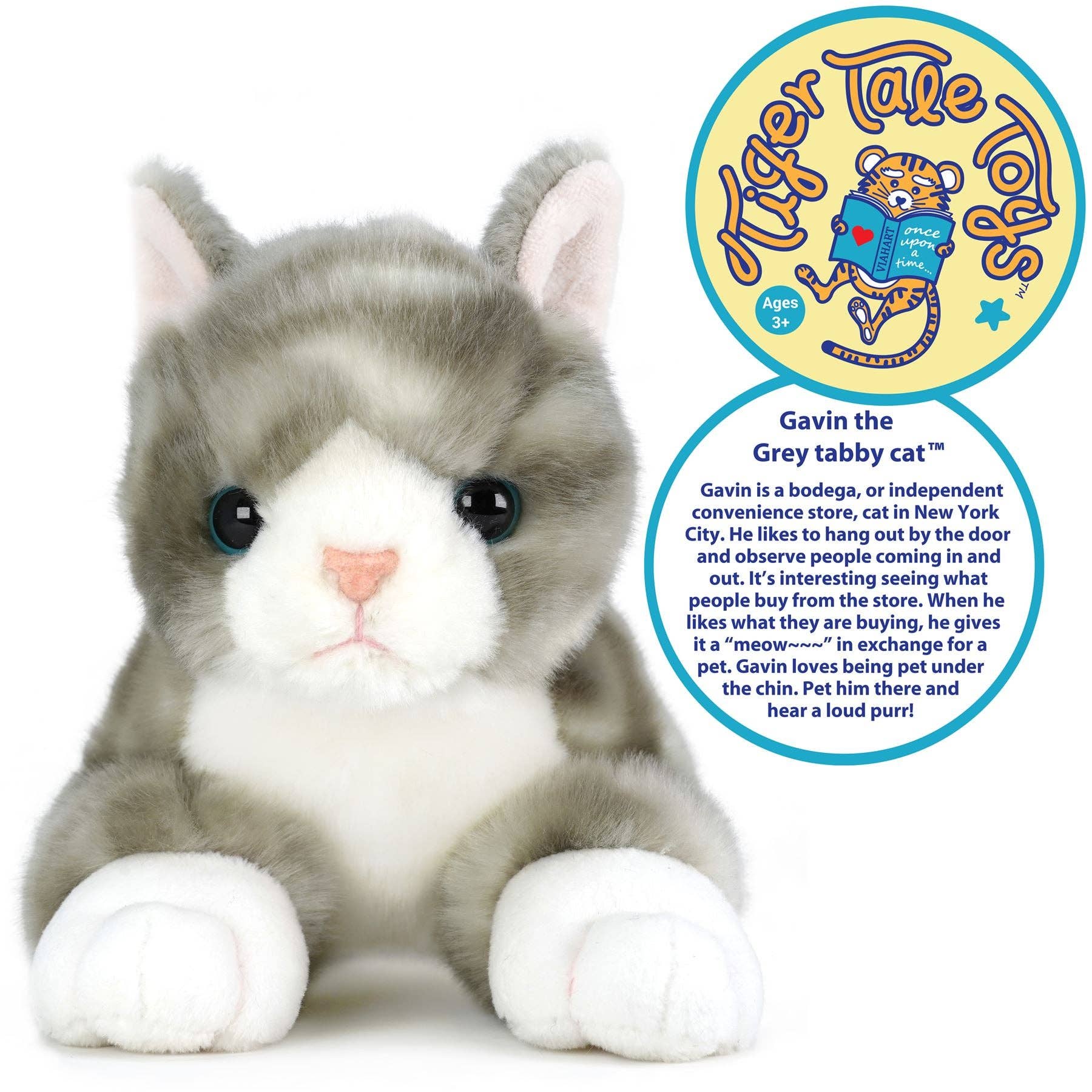 Gavin The Grey Tabby Cat | 13 Inch Stuffed Animal Plush | By TigerHart Toys - VIAHART Toy Co.  /