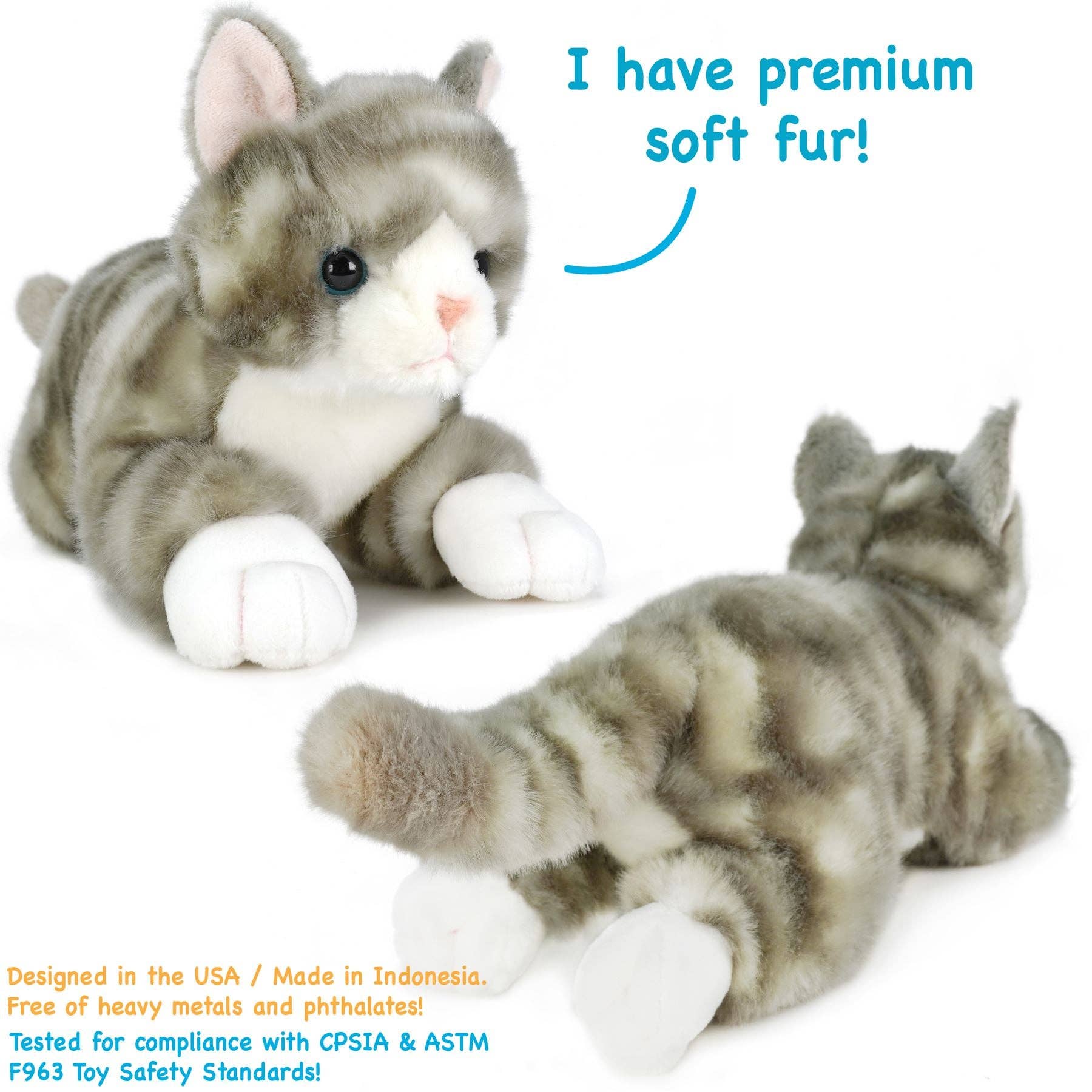 Gavin The Grey Tabby Cat | 13 Inch Stuffed Animal Plush | By TigerHart Toys - VIAHART Toy Co.  /