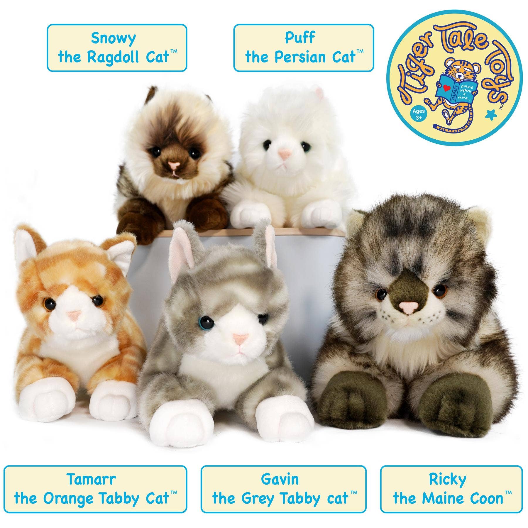 Gavin The Grey Tabby Cat | 13 Inch Stuffed Animal Plush | By TigerHart Toys - VIAHART Toy Co.  /