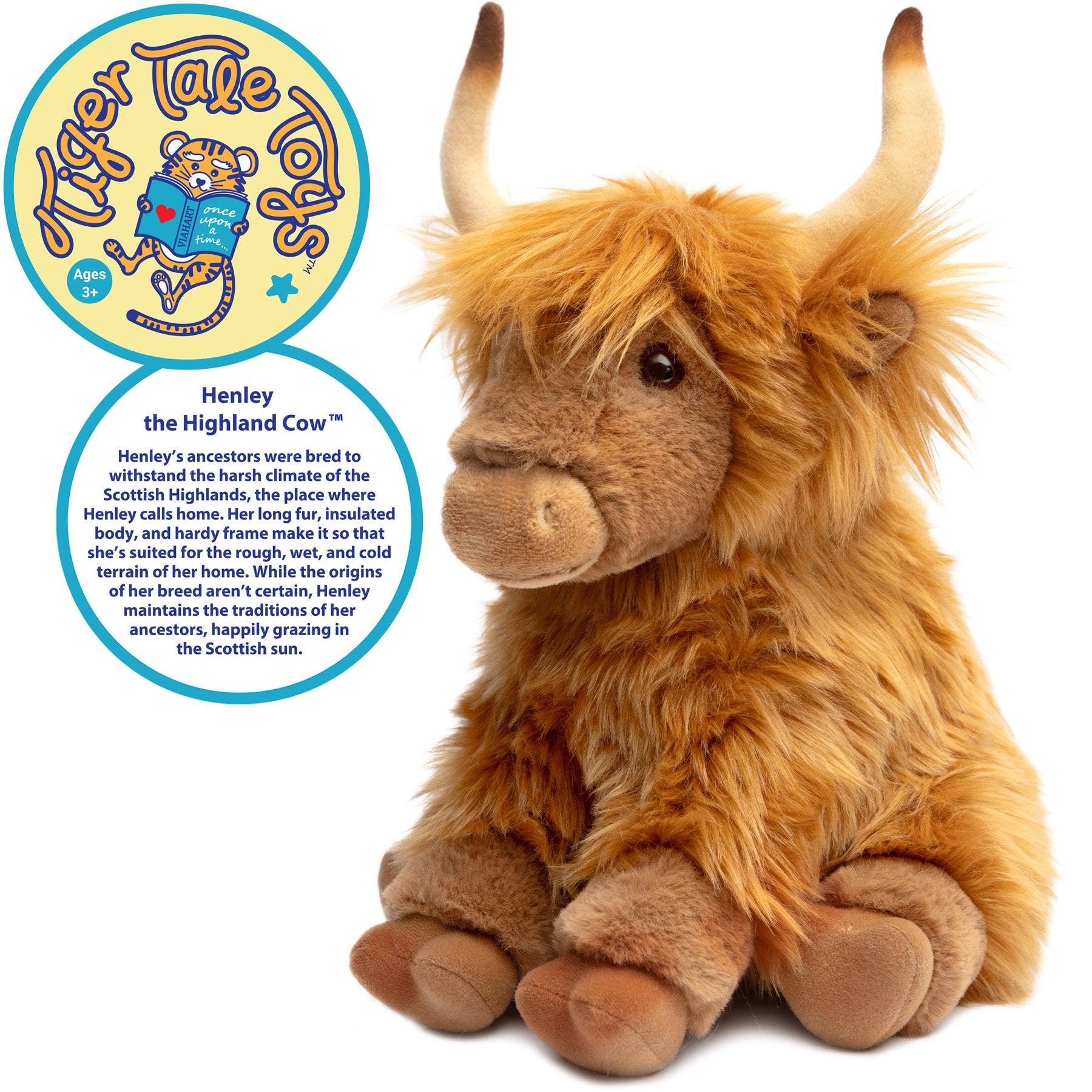 Henley The Highland Cow | 14 Inch Stuffed Animal Plush | By TigerHart Toys - Keycraft