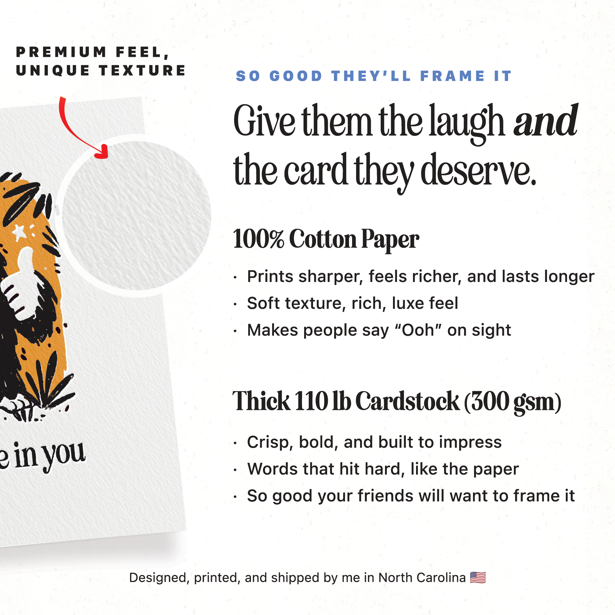 I Believe in You, Bigfoot - A2 Encouragement Greeting Card - Petty Paper Studio