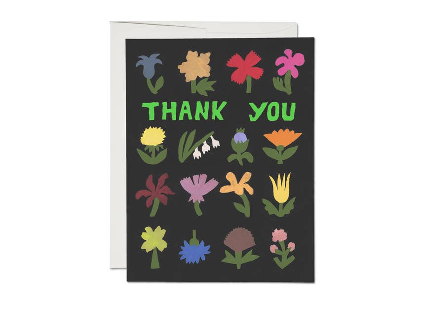 Little Flowers thank you greeting card - Red Cap Cards