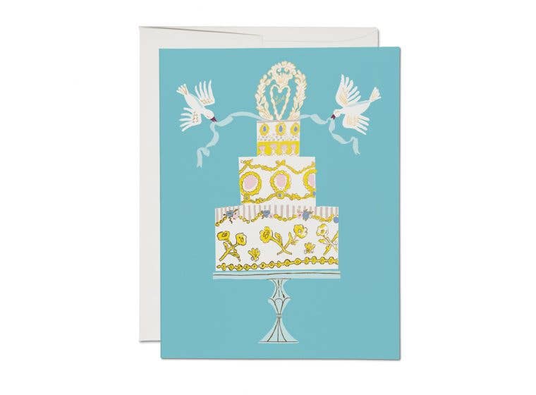 Love Cake wedding greeting card - Red Cap Cards