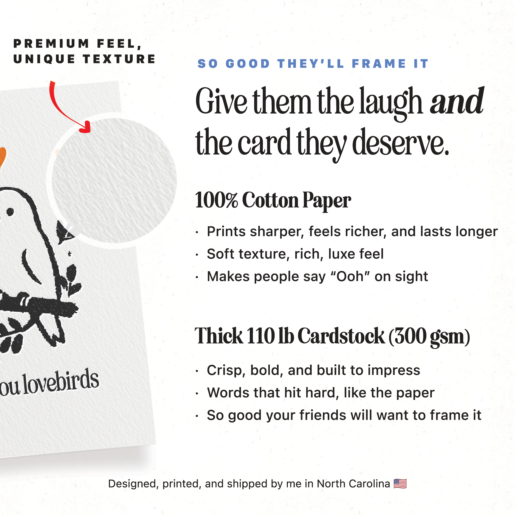 Lovebirds - A2 Cute Engagement/Wedding Greeting Card - Petty Paper Studio