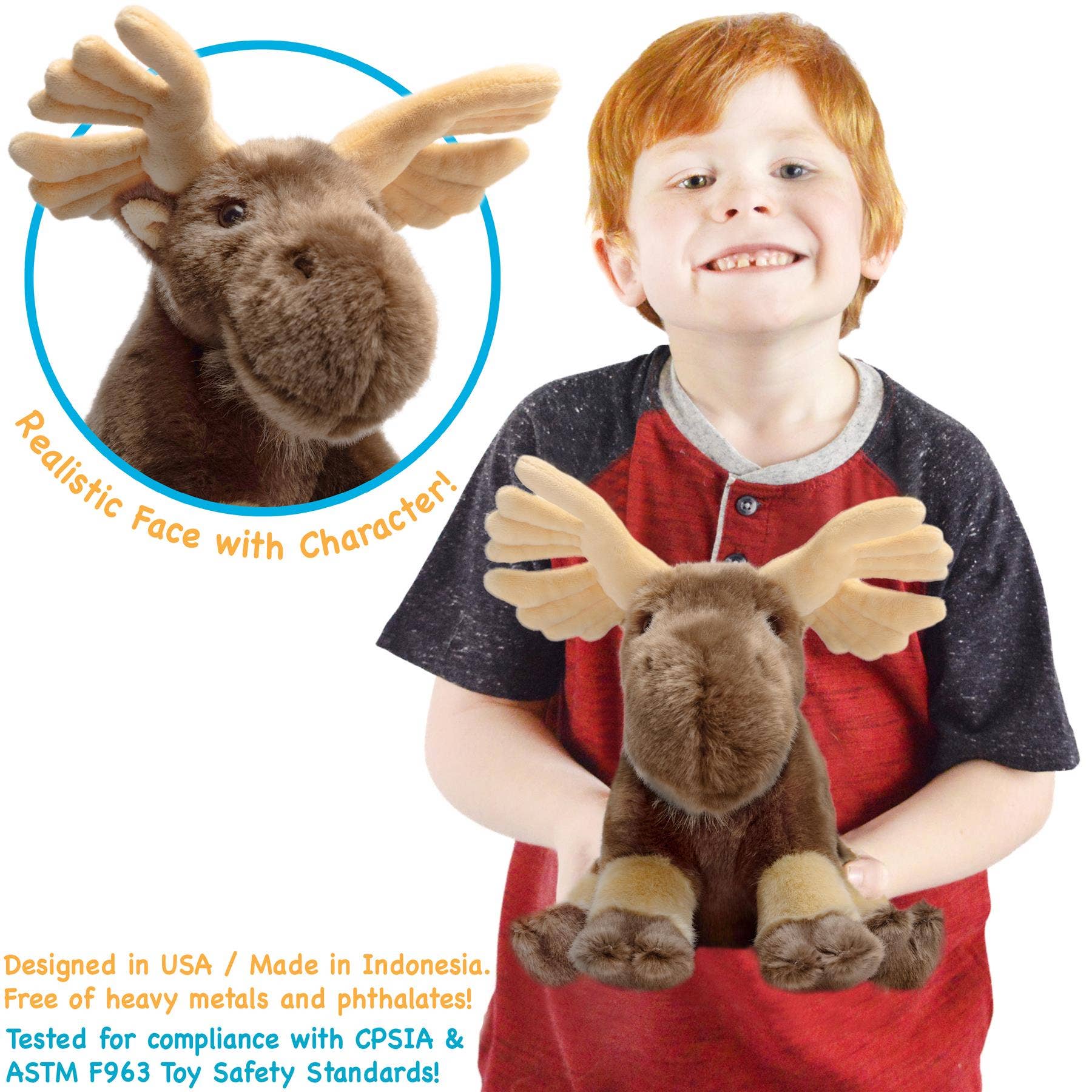 Martin The Moose | 11 Inch Stuffed Animal Plush | By TigerHart Toys - Cota Global