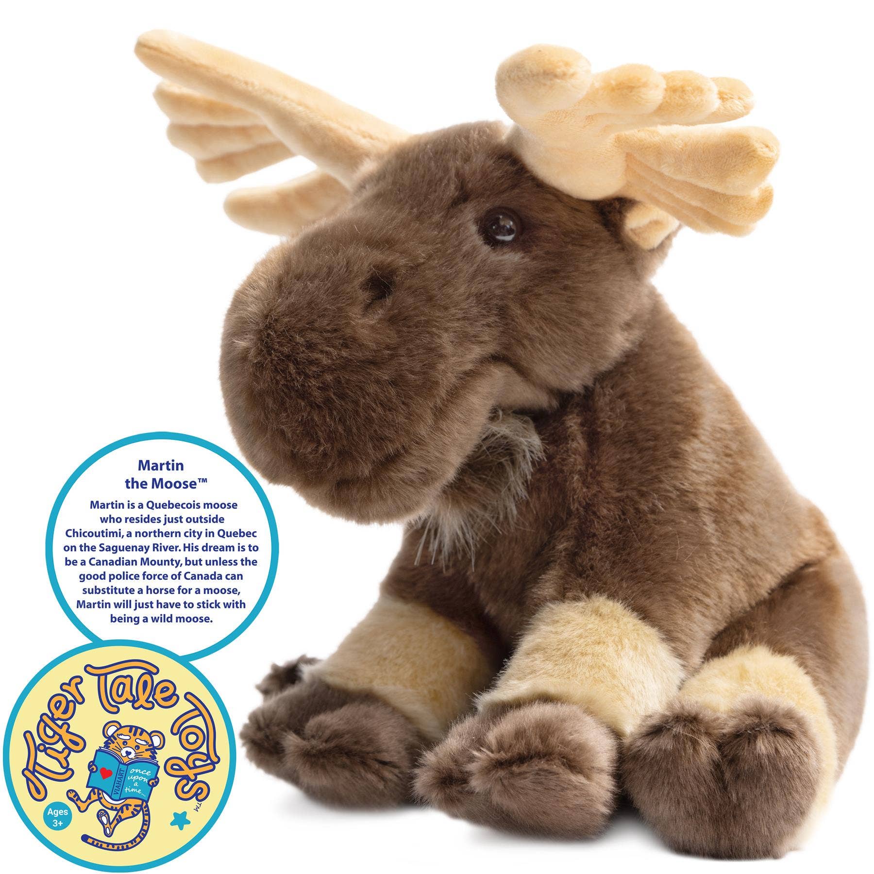 Martin The Moose | 11 Inch Stuffed Animal Plush | By TigerHart Toys - Cota Global