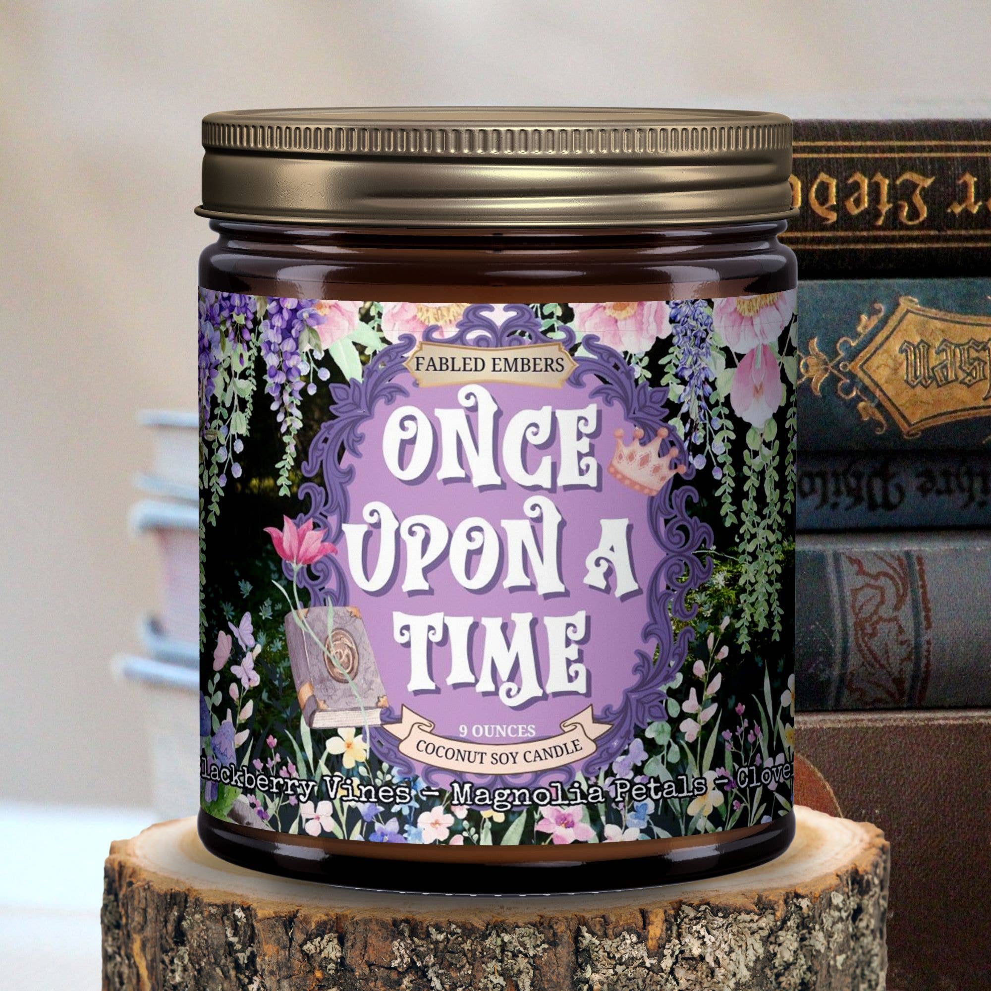 ONCE UPON A TIME 9 oz Bookish Candle | Coconut Soy - Fabled Embers