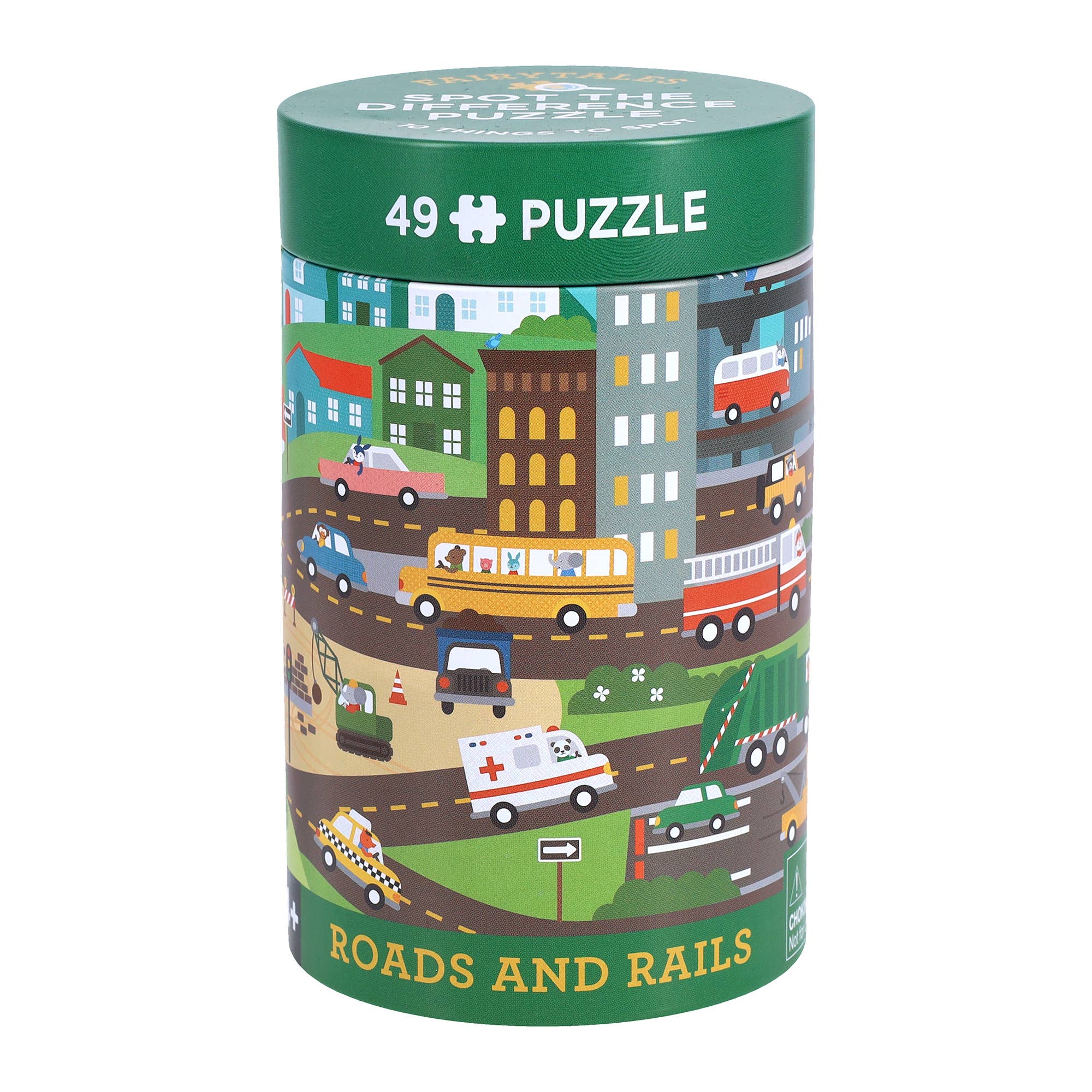 Spot the Difference Puzzle: Roads and Rails CDU of 6 - Chronicle Books
