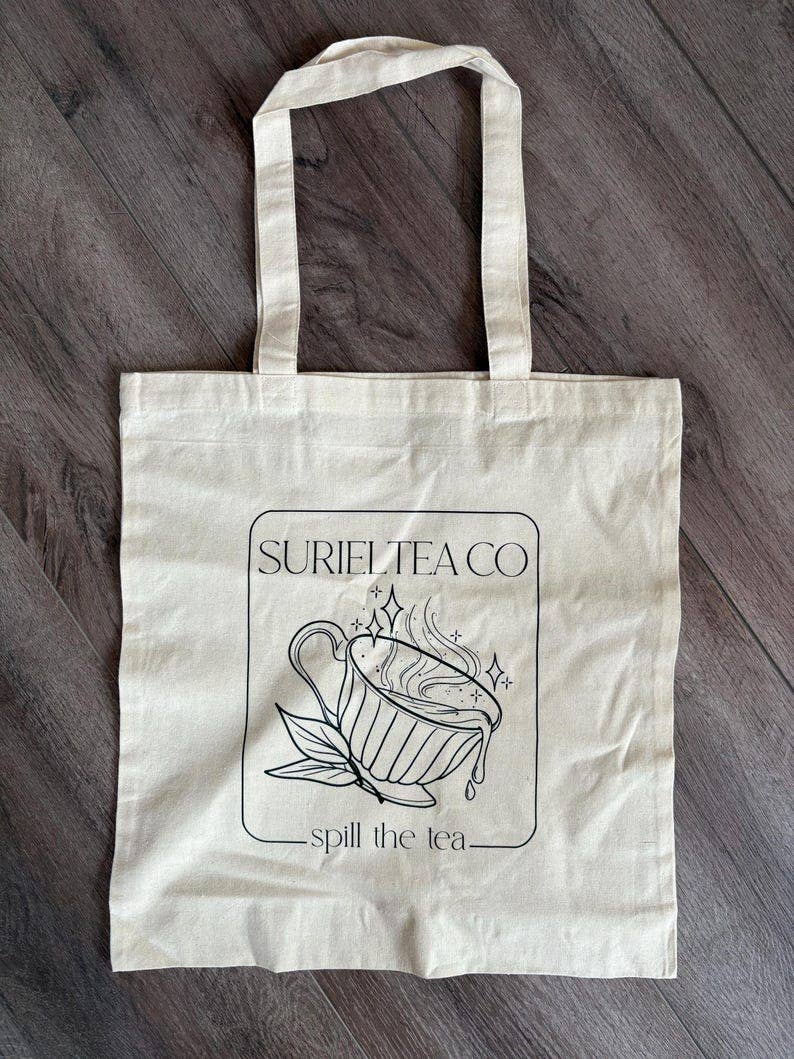 Suriel Tea Co Contrast Color Handle Tote Bag - Lucky Luna Apparel