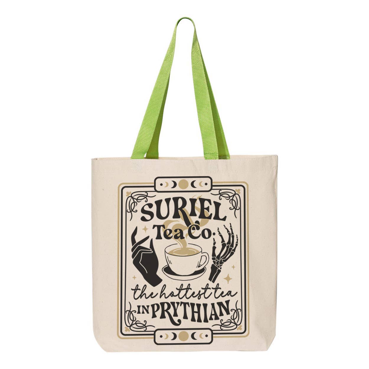 Suriel Tea Co Contrast Color Handle Tote Bag - Lucky Luna Apparel
