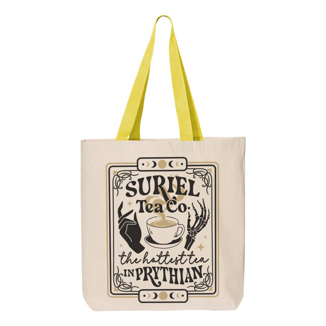 Suriel Tea Co Contrast Color Handle Tote Bag - Lucky Luna Apparel