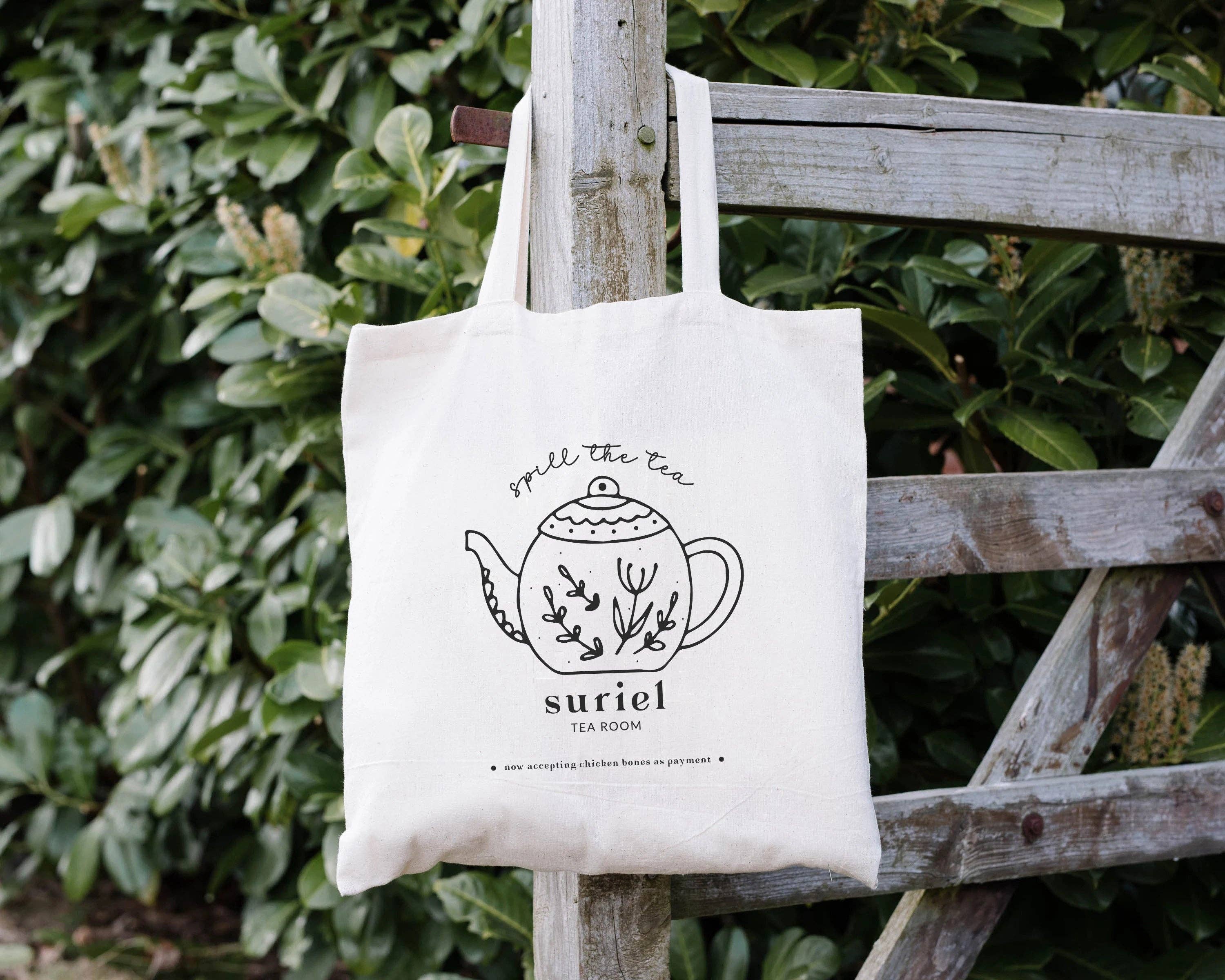 Suriel Tea Co Contrast Color Handle Tote Bag - Lucky Luna Apparel