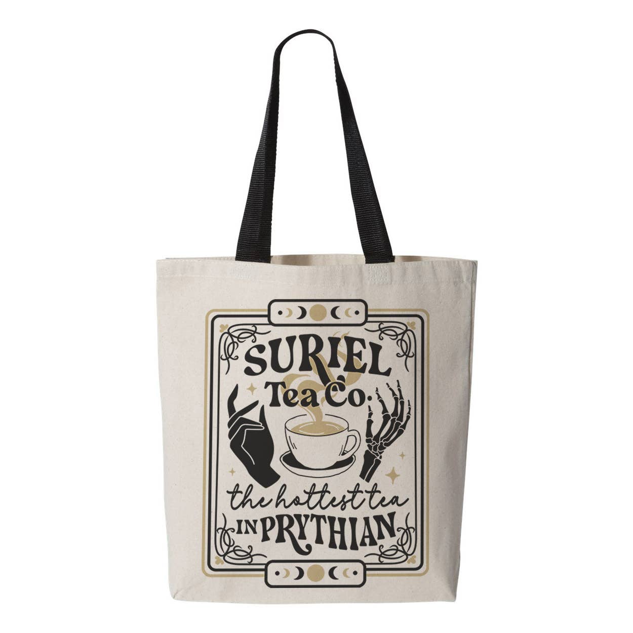 Suriel Tea Co Contrast Color Handle Tote Bag - Lucky Luna Apparel
