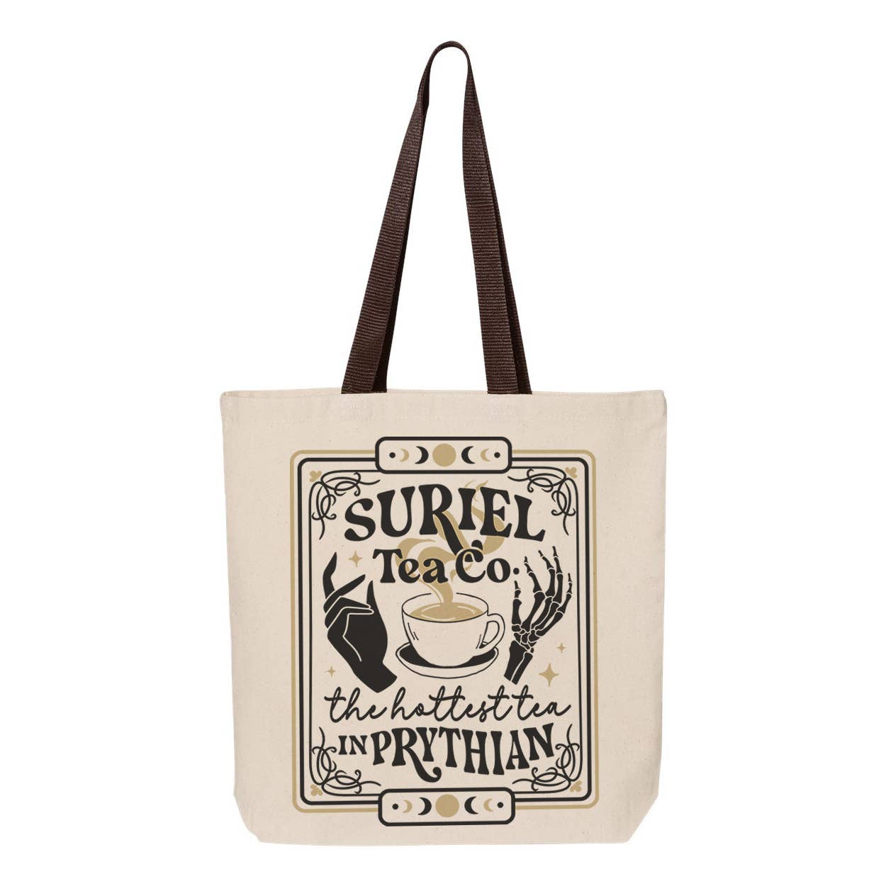 Suriel Tea Co Contrast Color Handle Tote Bag - Lucky Luna Apparel