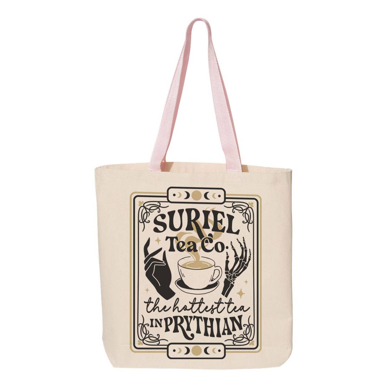 Suriel Tea Co Contrast Color Handle Tote Bag - Lucky Luna Apparel