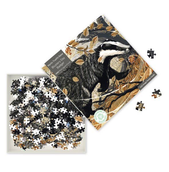 Truefitt-Baker: Blustery Day Badger Sustainable Puzzle - Texas Bookman