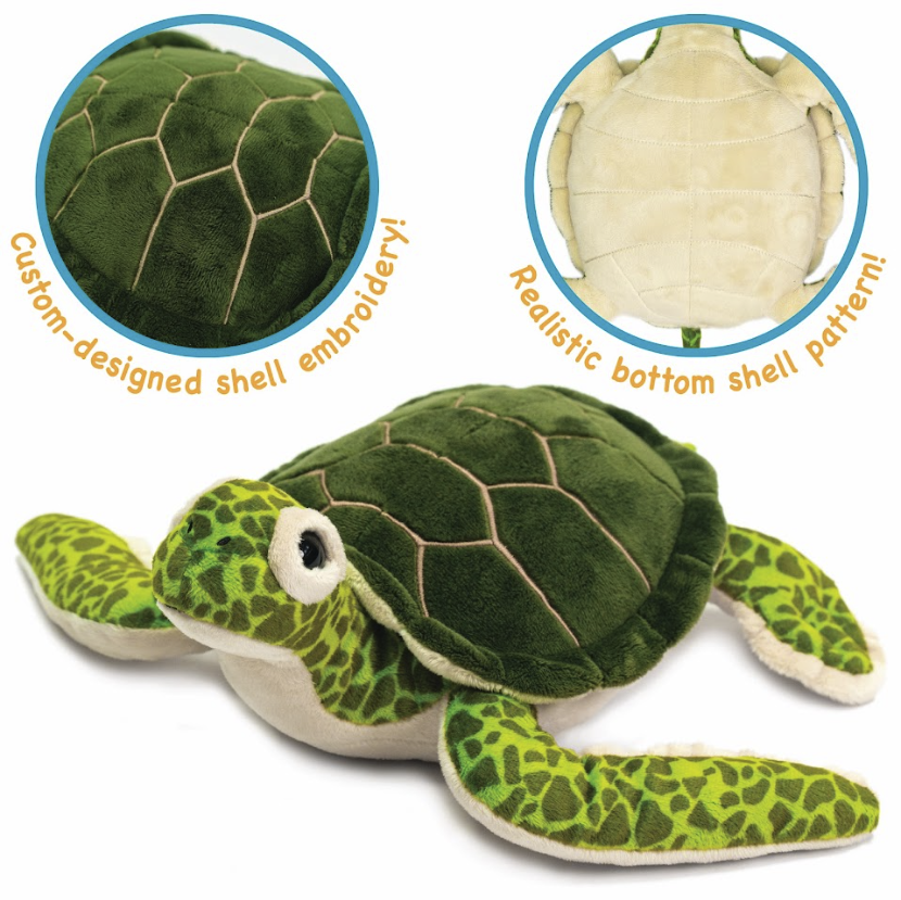 Turquoise The Green Sea Turtle - 15 Inch Stuffed Animal Plush - The Toy Network