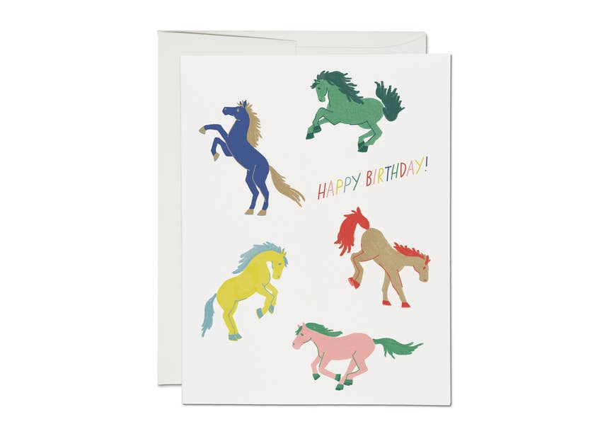 Wild Horses birthday greeting card - Red Cap Cards